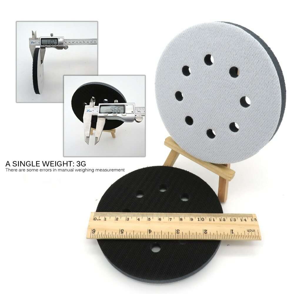 5 Inch 8-Hole Soft Sponge Interface Pad Hook&Loop Sanding Discs for Sanding Pads