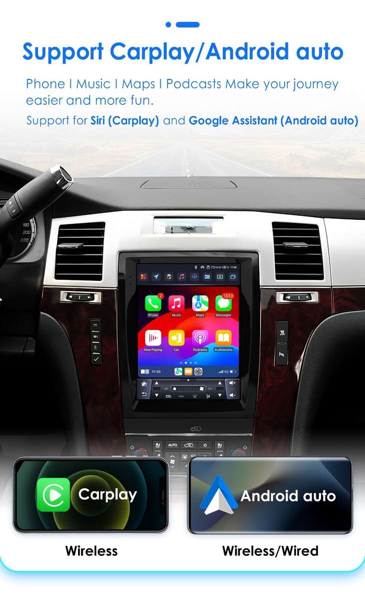 For Cadillac Escalade 2007-14 9.7" TouchScreen Android 13 Car Radio GPS Carplay