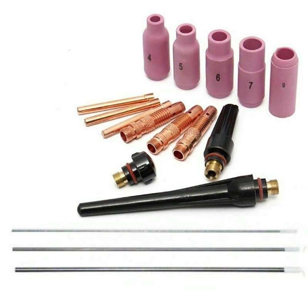 17 Piece TIG Welding Torch Consumables Kit Fits WP 17 18 And 26 Models
