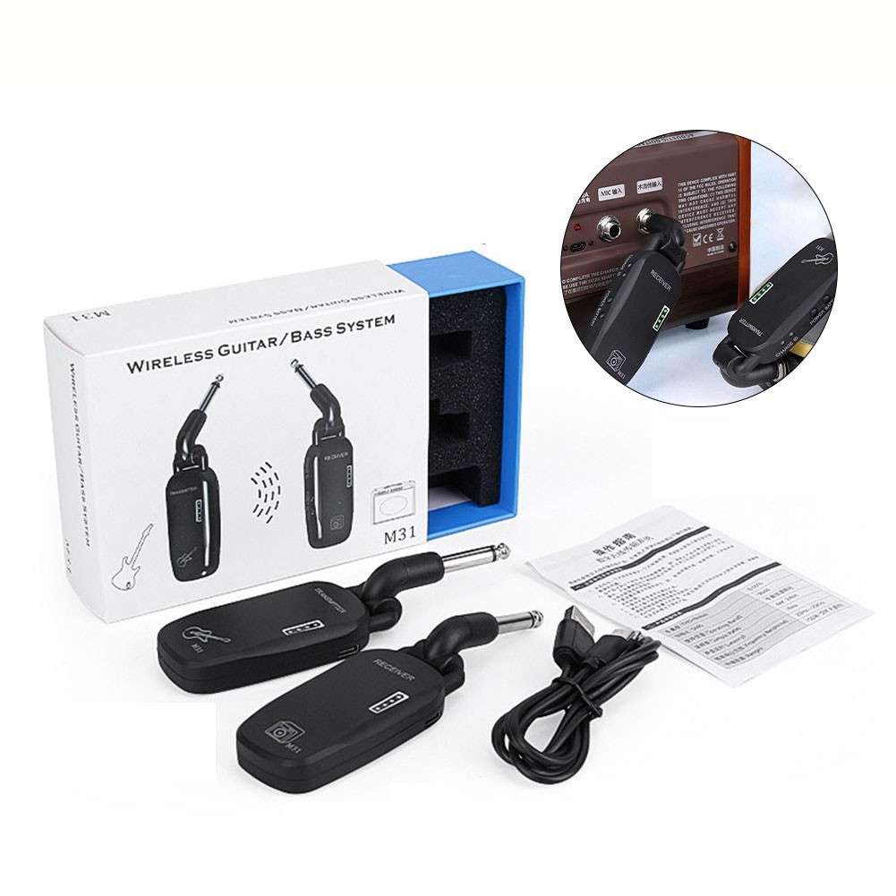 Rechargeable Wireless Guitar System Long Battery Life Exceptional Sound Quality