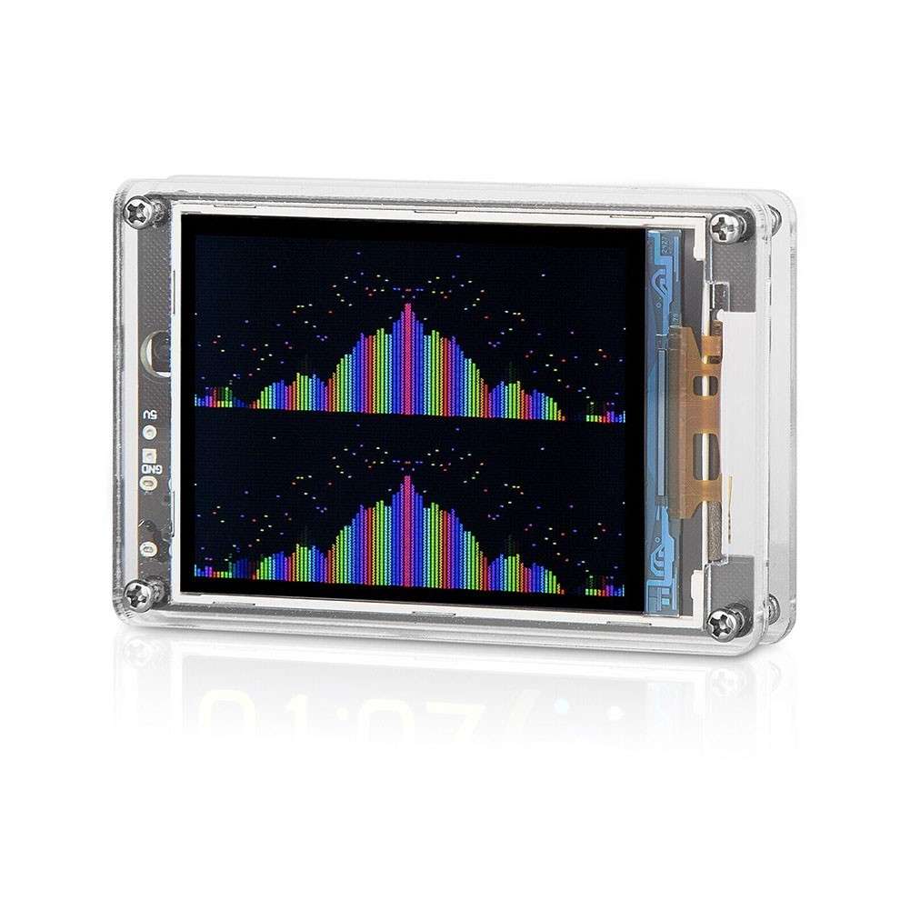 MIC+LINE Sound Level Meter Clock Stereo Audio Display Music Spectrum Visualizer