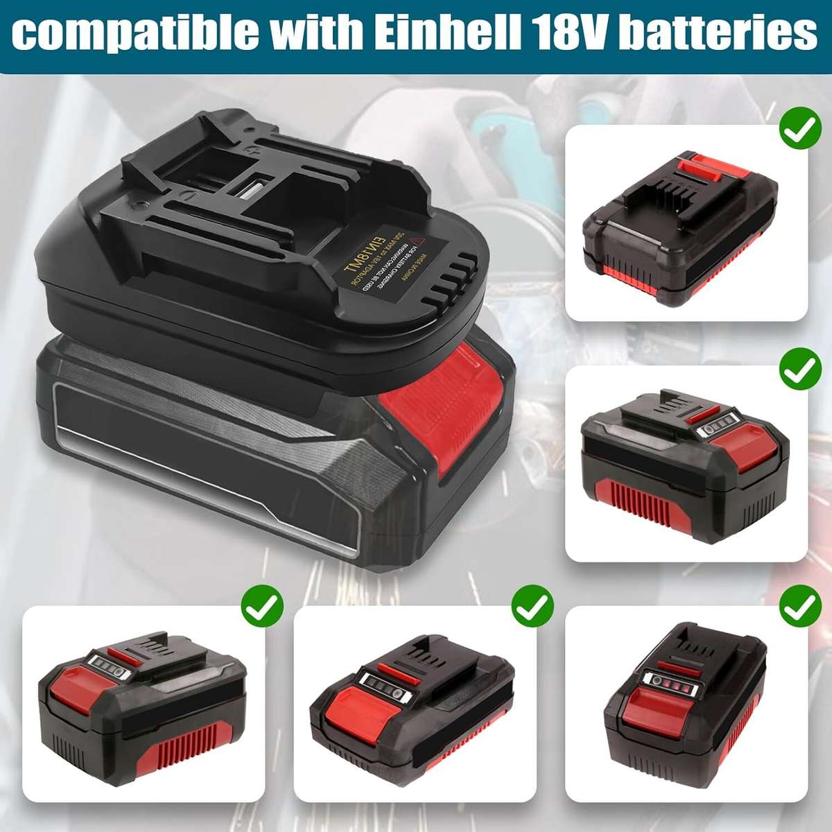 Adapter for Einhell 18V Li-ion Battery Converter to for Makita 18V Power Tools