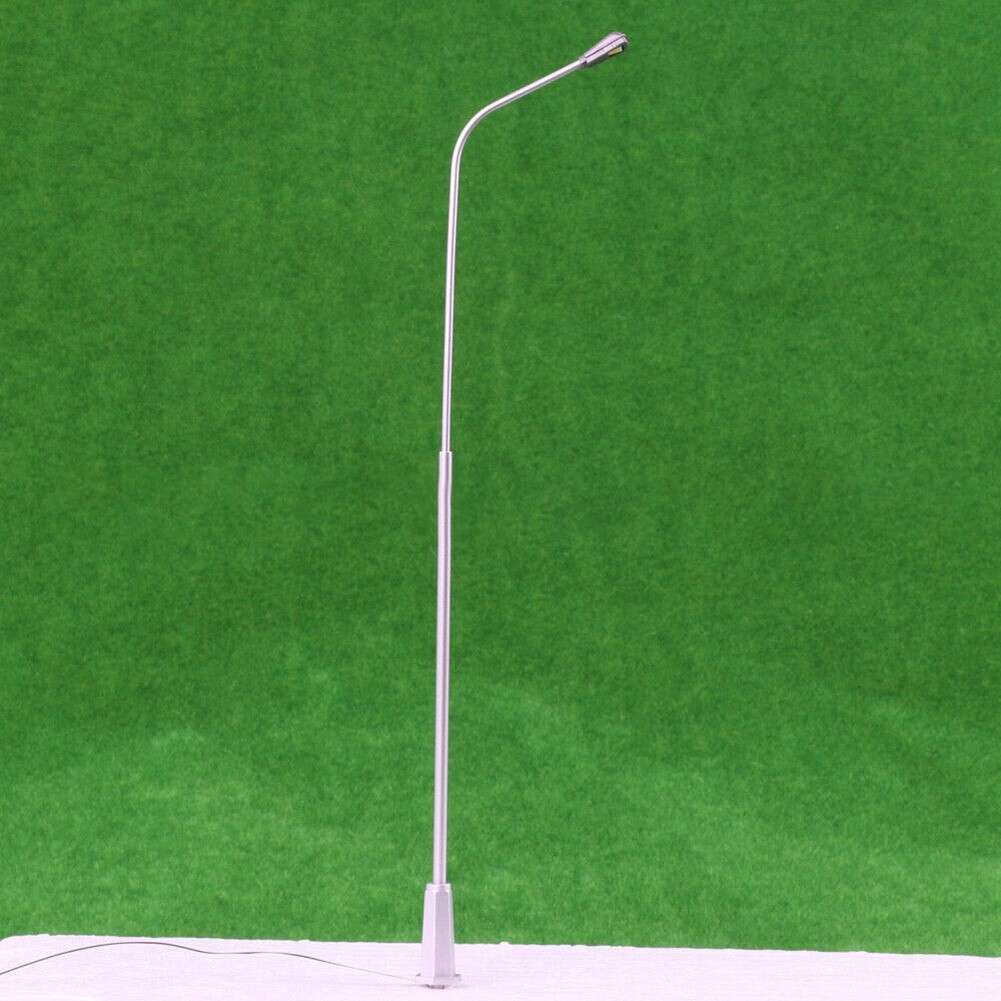 10X O Scale Model Trains Metal Light Poles Wired LED Lighted Street Lamps