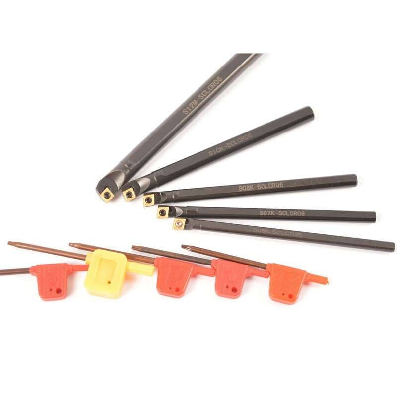 Lot Of Lathe Turning Tool Holder Boring Bar Wrench Carbide Metal Inserts Kit