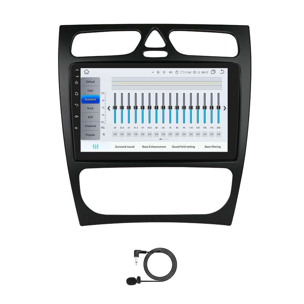 9" CarPlay Android 12 Auto Car Stereo BT GPS Head Unit For Benz C-CLASS CLK W209