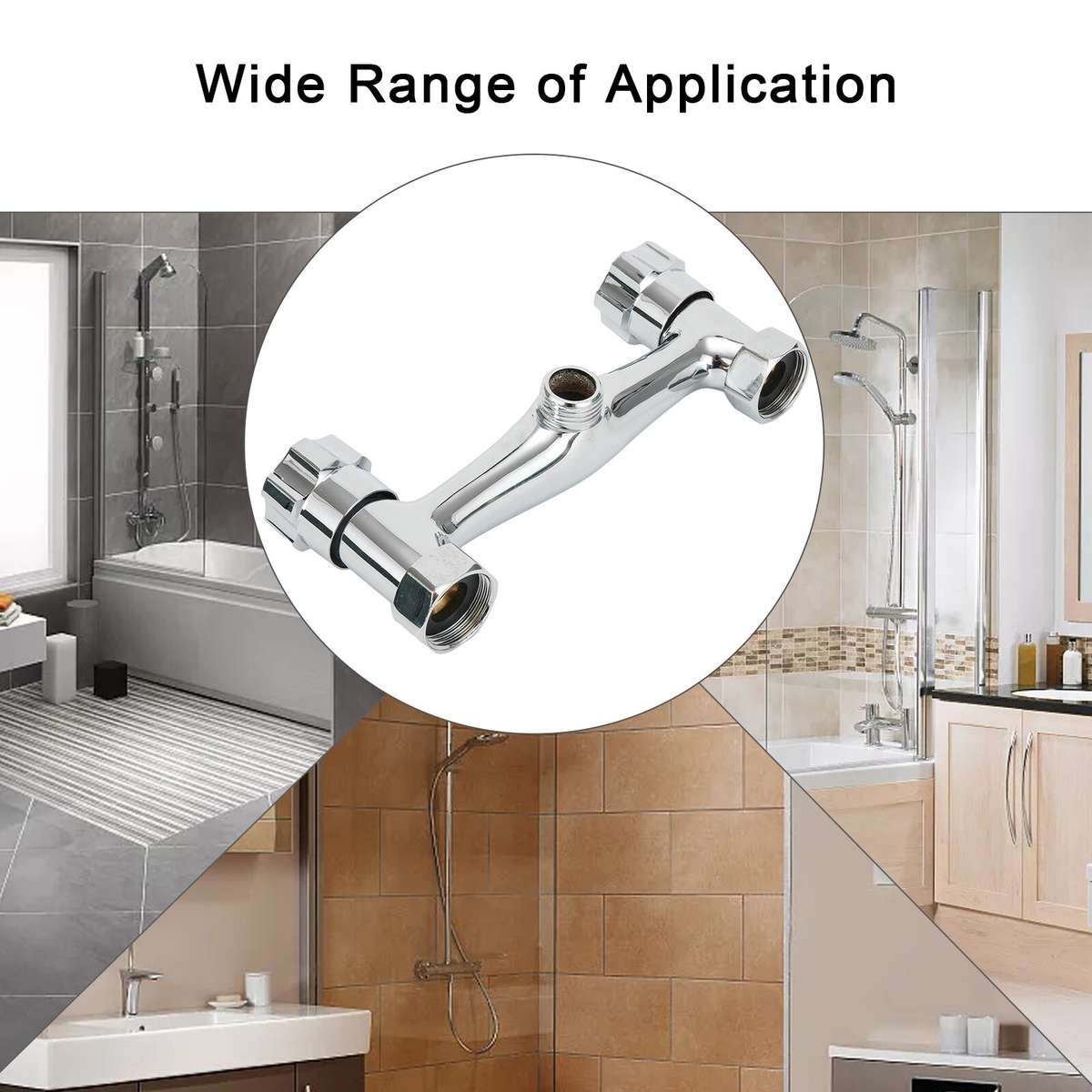 Shower Mixer Valve Valve Water Interface Anti-Reflux Bar Brass Chrome Finish