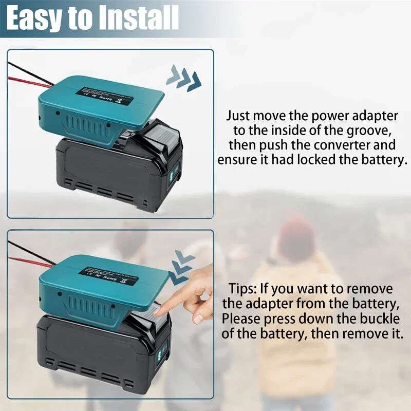 Converter DIY Step Down DC Voltage For Makita DC 40V To 12V Battery Adapter Dock