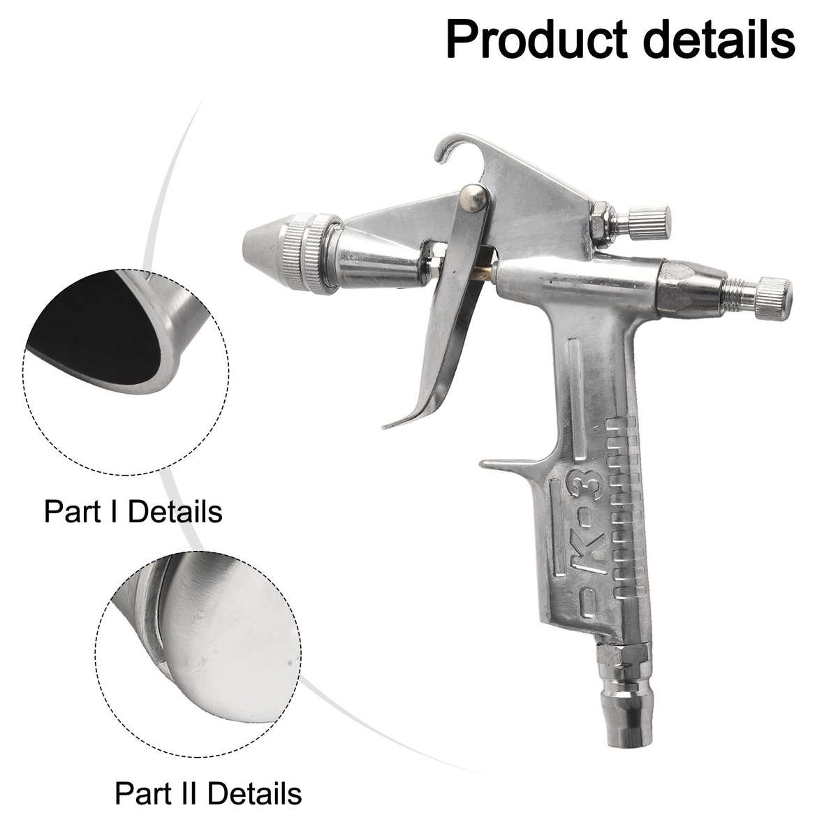 K-3 Mini Pneumatic Spray Machine Wood Wall Painter 10Bar 35L/min Aluminum