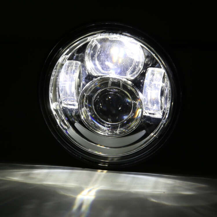 2X 4.65" Dual LED Headlight Hi/Low Beam w/Angel eyes DRL For Harley Dyna Fat Bob