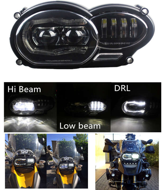 For R1200 GS 2005-2012 R1200GS Adventure 2006 2007-2013 LED Headlight DRL Hi/Lo