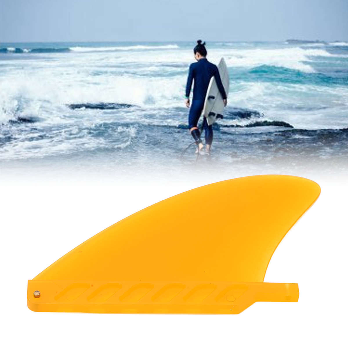 4Inch Surfboard Fin PVC Longboard Paddle Board Large Tail Fin Accessory CW