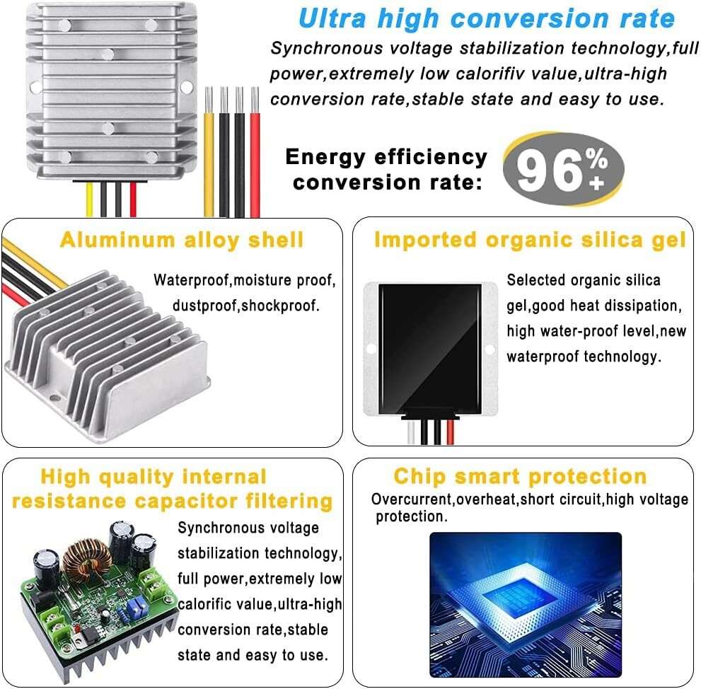 DC 12V to DC 48V 5A Voltage Regulator Power Converter Transformer