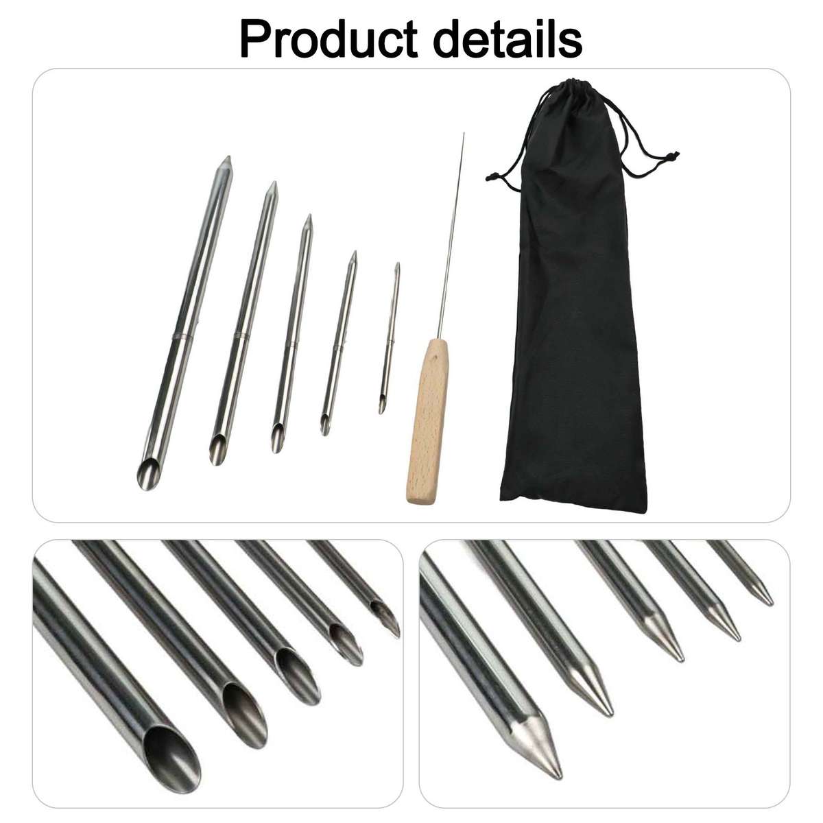 Rope Splicing Tool Kit 6pcs With Needles For Synthetic And Woven Ropes