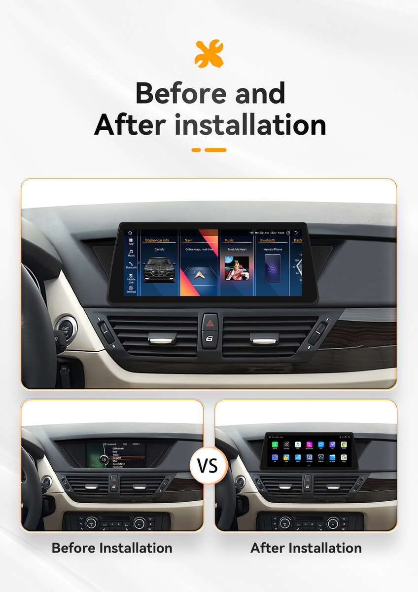 10.25" Screen Android 13 Apple Carplay GPS For BMW X1 E84 Multimedia Car Stereo