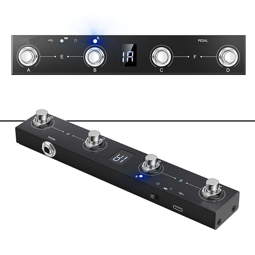 Portable Chocolate For MIDI Footswitch Controller Rechargeable 4Buttons Pedal