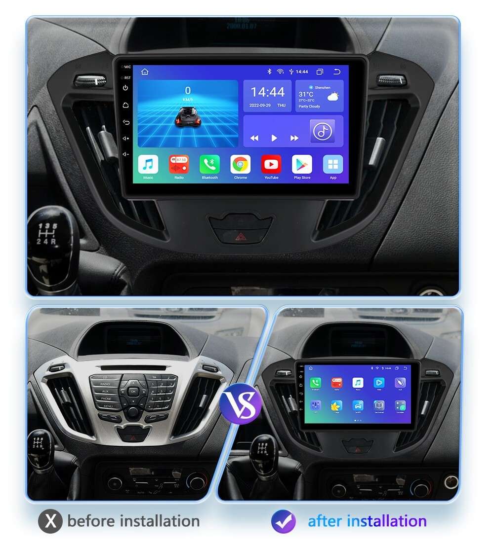 Car GPS Radio Carplay 9" Android 13 For Ford Transit Tourneo Custom 2013-2021 BT