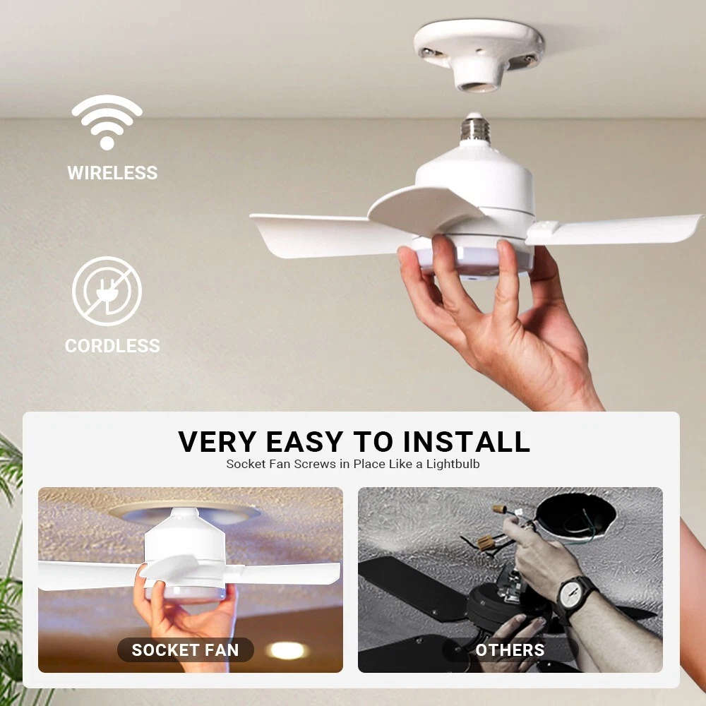 Socket Fan LED Light