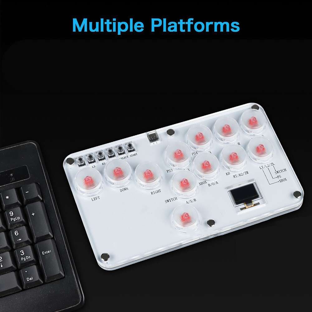 Customizable RGB Fighting Keyboard For PS4 For Switch Steam Deck Gaming