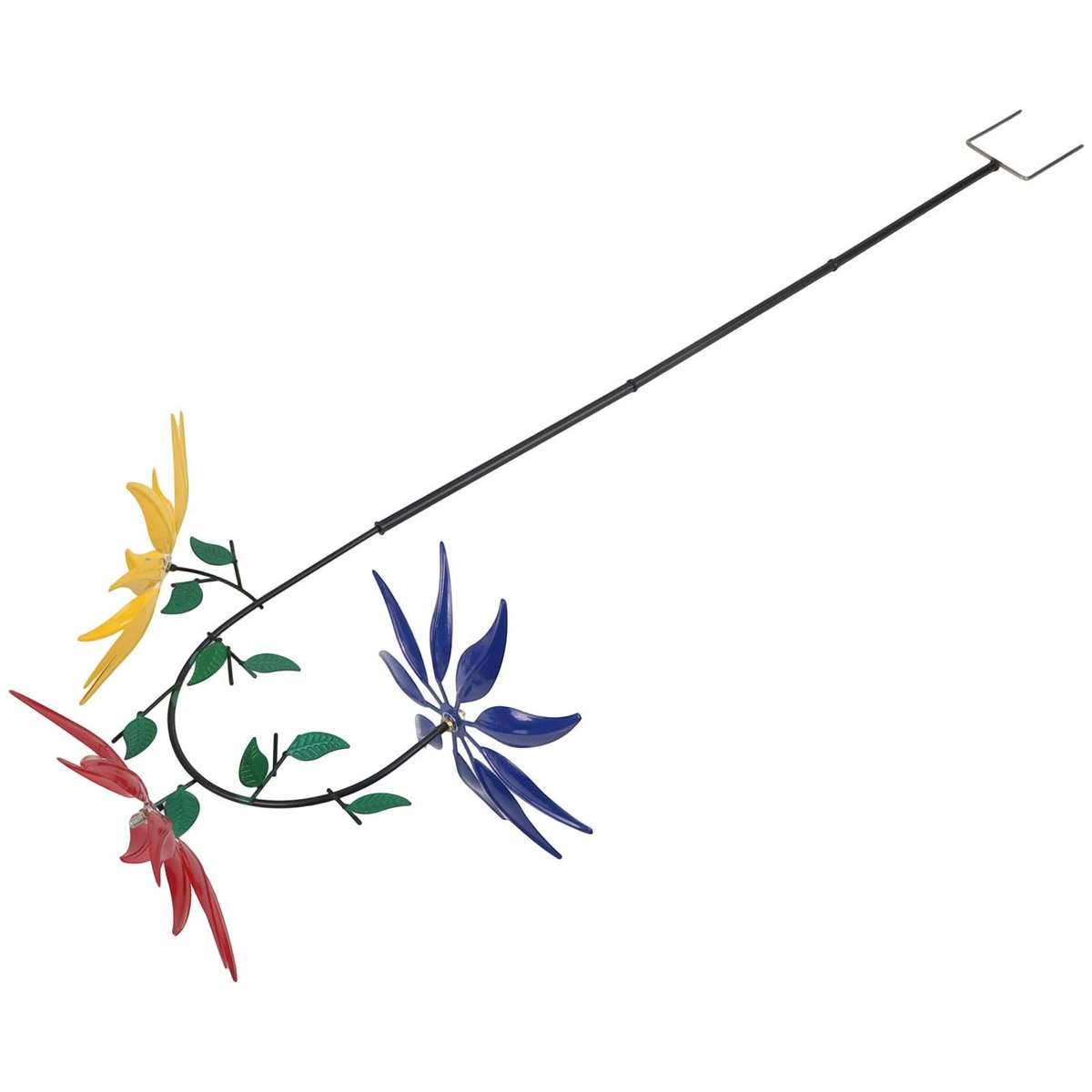 Multi Colored Flower Wind Spinner For Captivating Garden Sculpture Decor