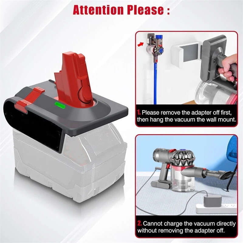 Battery Adapter for Milwaukee 18V Convert to for Dyson V6 V7 V8 Vacuum Cleaner