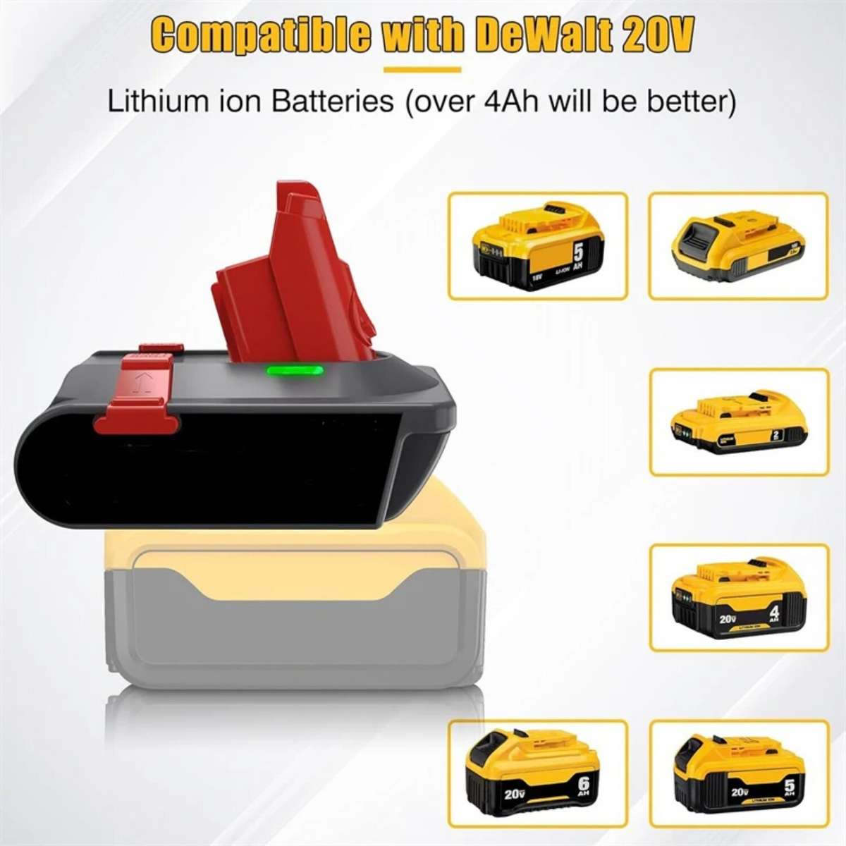 Battery Adapter for Dewalt 20V Convert to for Dyson V6 V7 V8 Vacuum Cleaner Tool