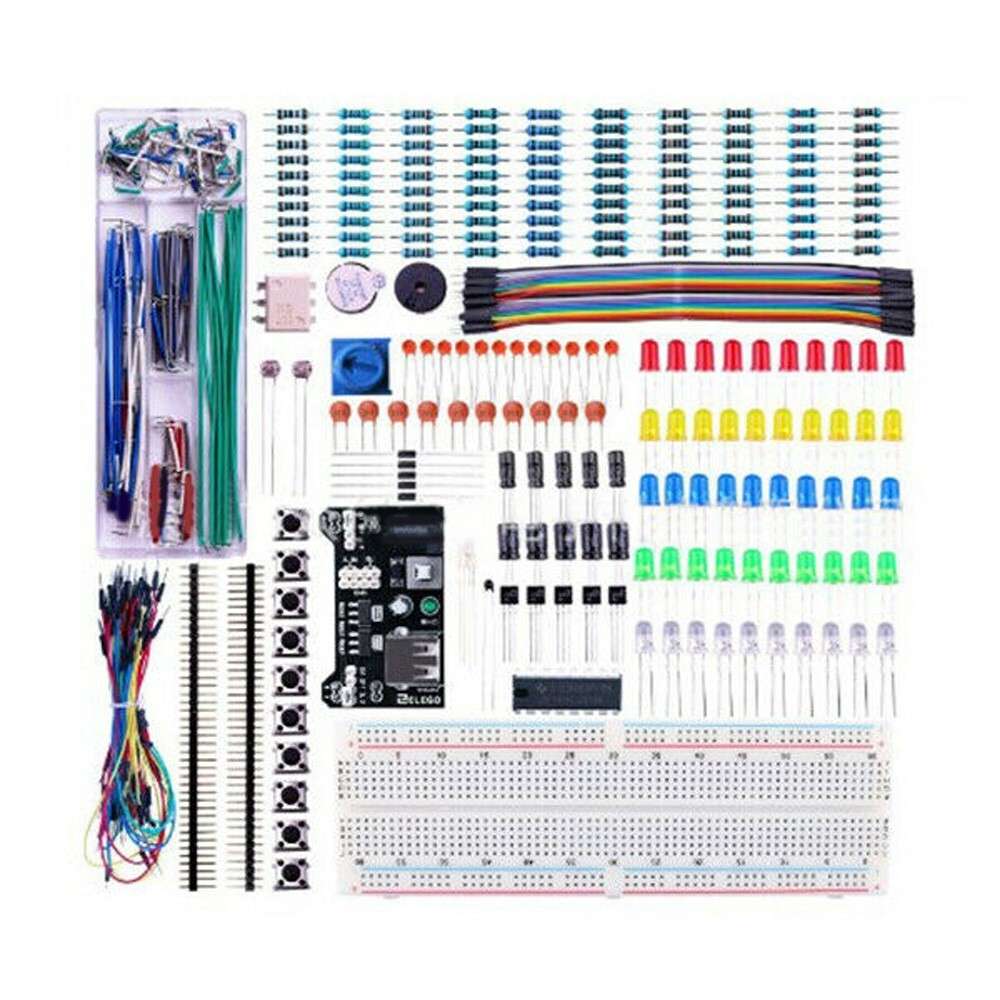 Basic Beginners Electronics Prototyping Breadboard With Components Kit Practical