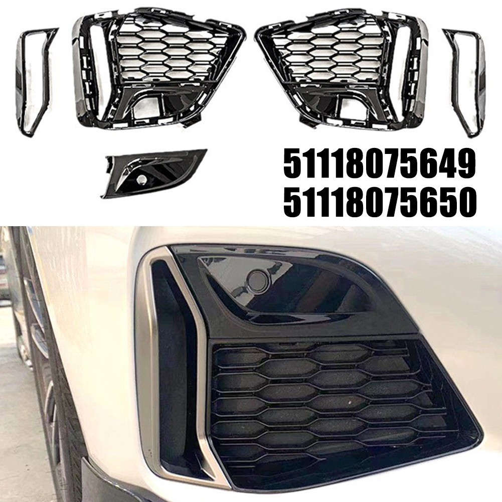 Pair Front Bumper Grille Black Trim For BMW 3' For G20 G21 M340i 51118075649