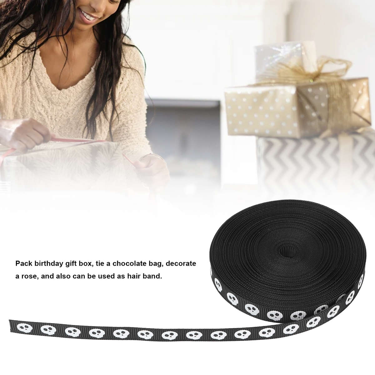 Polyester Ribbon Waterproof High Density 10 Yard 10mm Width Gift Wrap Crafts CHW