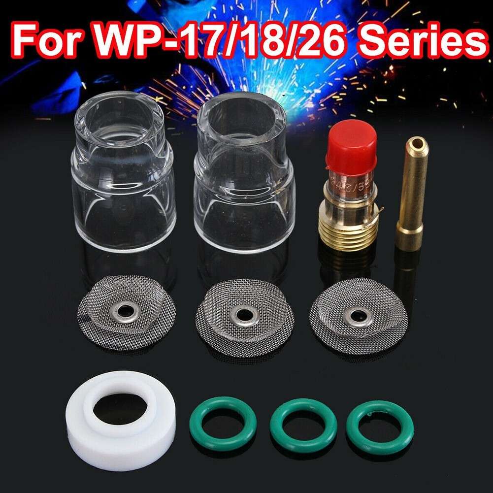 TIG Welding Torch Gas Lens #12 Pyrex-Glass Cup Kit For WP-17/18/26