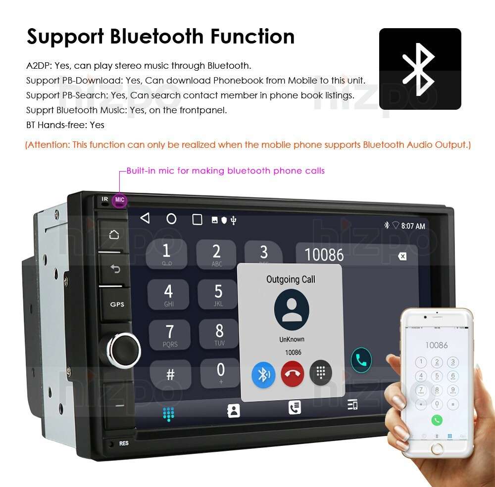 7'' Android 10 2+32GB 2Din Touch Car MP5 Player Stereo FM Radio WiFi GPS NAVI US