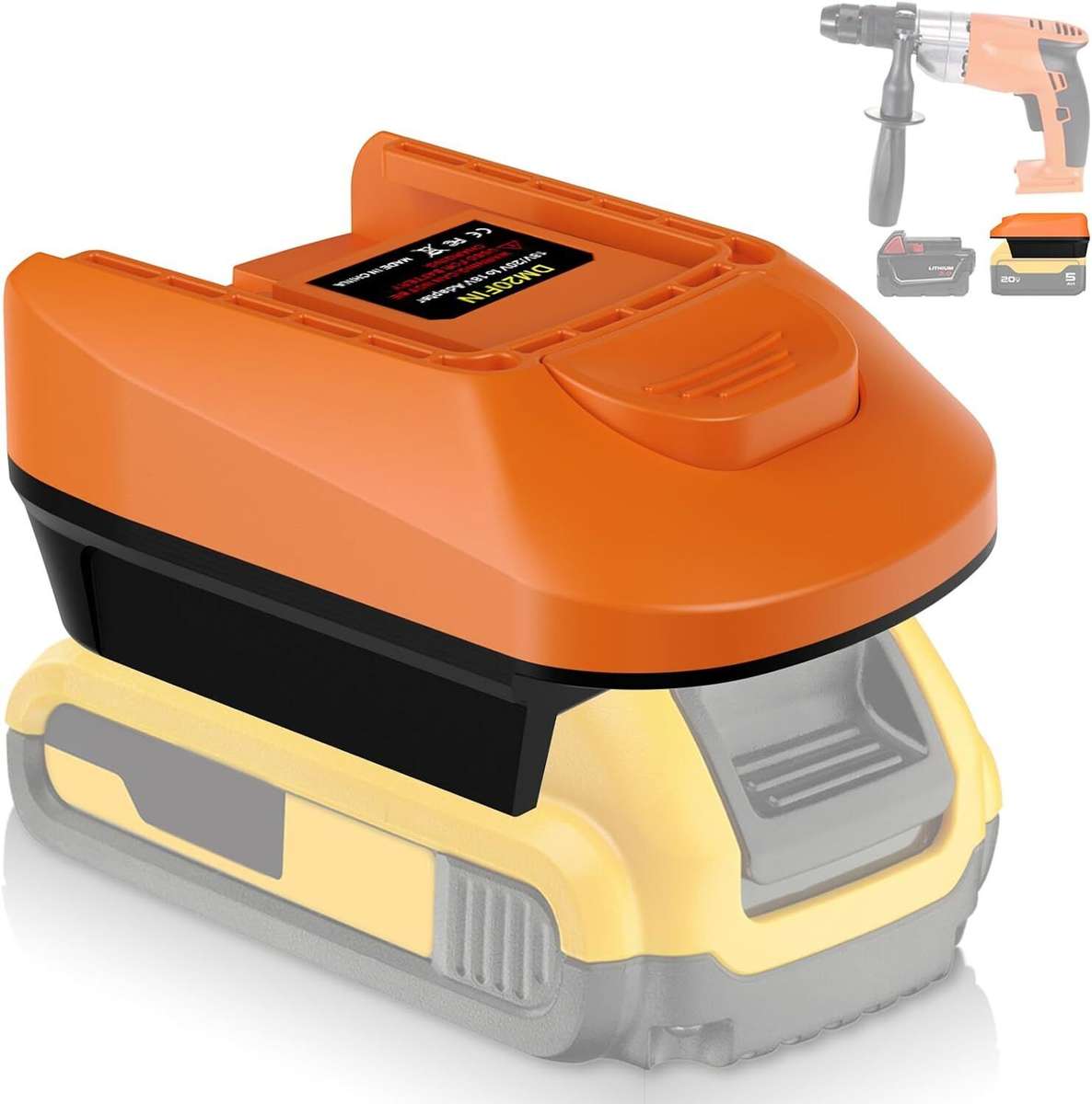 Adapter for Fein 18V Tools for Dewalt 20V Battery to for Fein 18V Cordless Tool