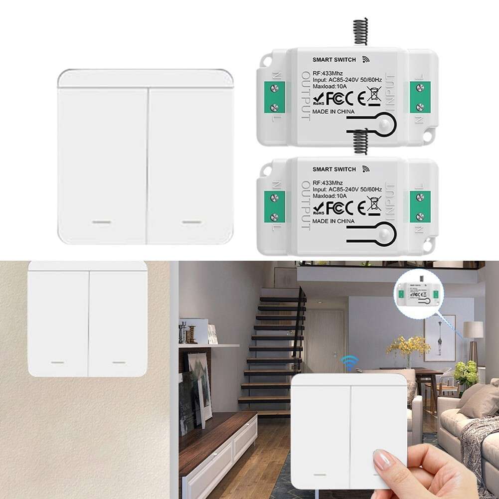 Light Switch Remote Control Set With 2 Receivers For Various Applications