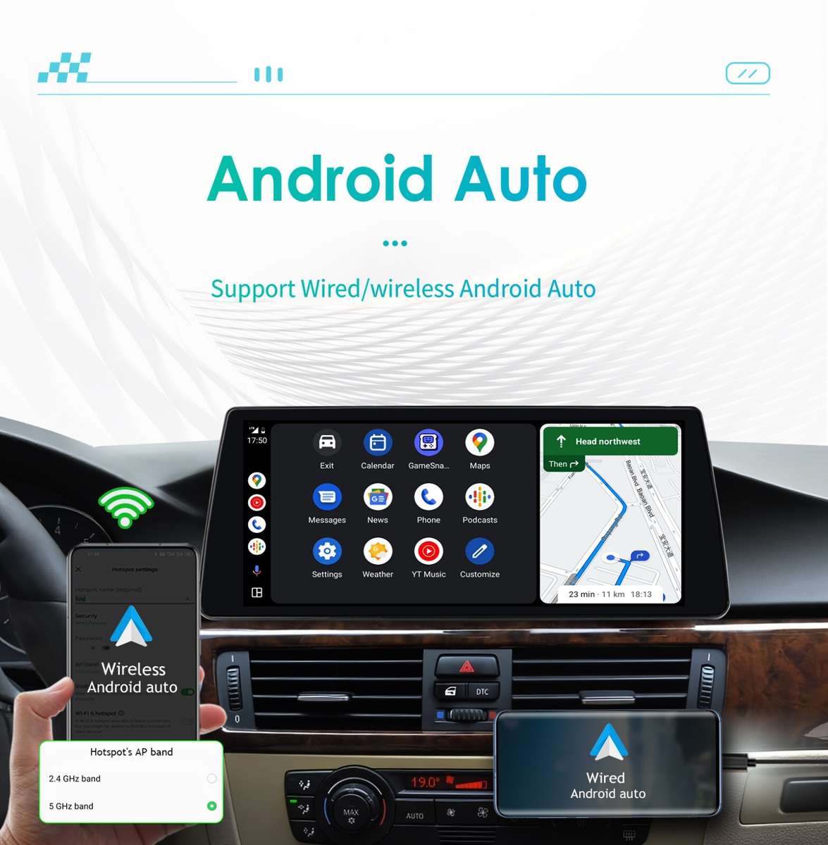 10.25" Screen Android13 Carplay GPS For BMW 3 Series E90 E91 E93 CCC DSP Stereo