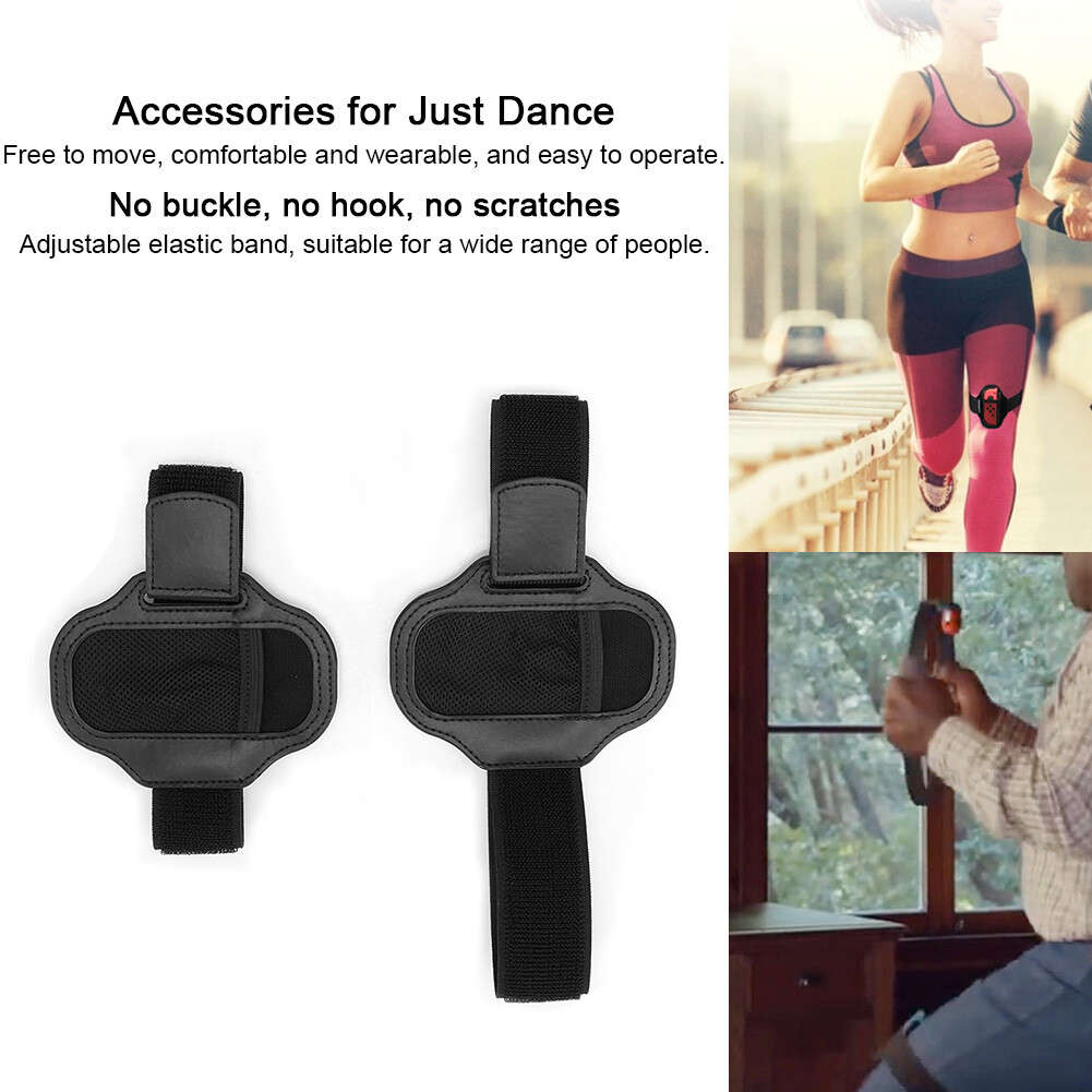 2x Portable Adjustable Sport Dance Leg Straps For Joy Con Console Acc New