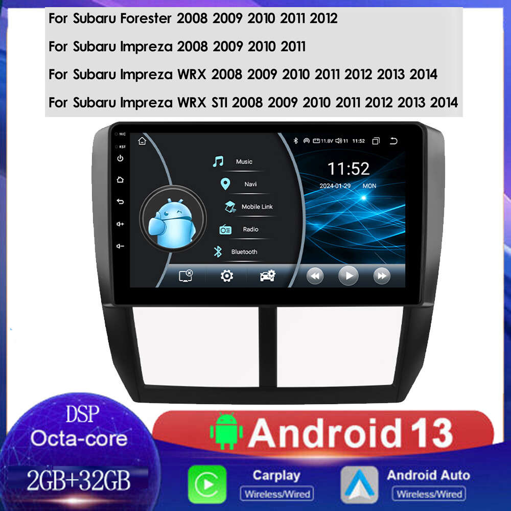 8Core Android13 Car GPS Radio DSP For Subaru Forester WRX 2008-12 Carplay Stereo