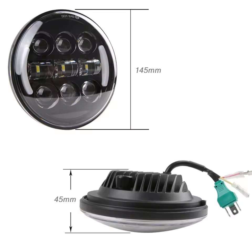 5.75" 5-3/4" Black Round For Harley Sportster 883 XL1200 LED Headlight Projector