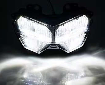 Black LED Headlight with Hi/Low Beam for Kawasaki Z900 Z400 Z650 2020+ Plug&Play