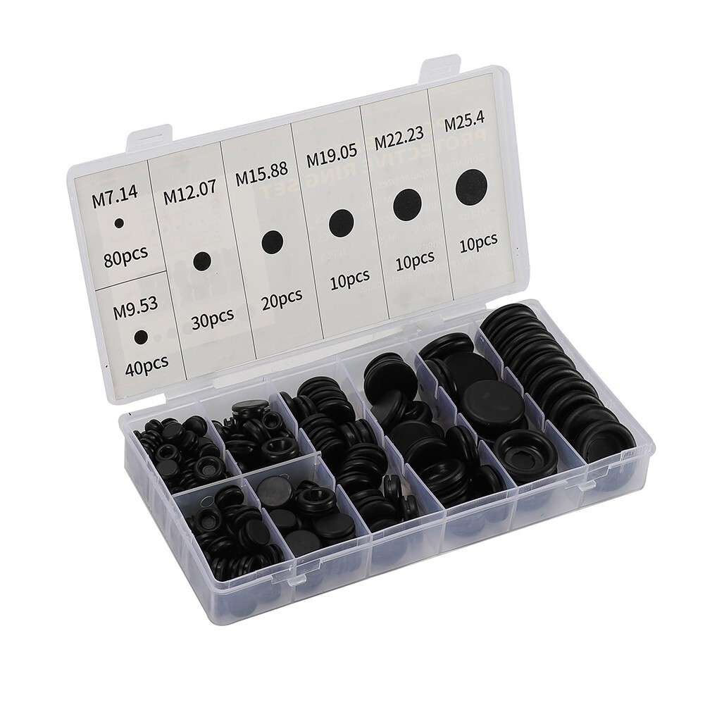 Rubber Grommet Open/Closed Rubber Tools Wiring Bung 200PCS Assorted Size