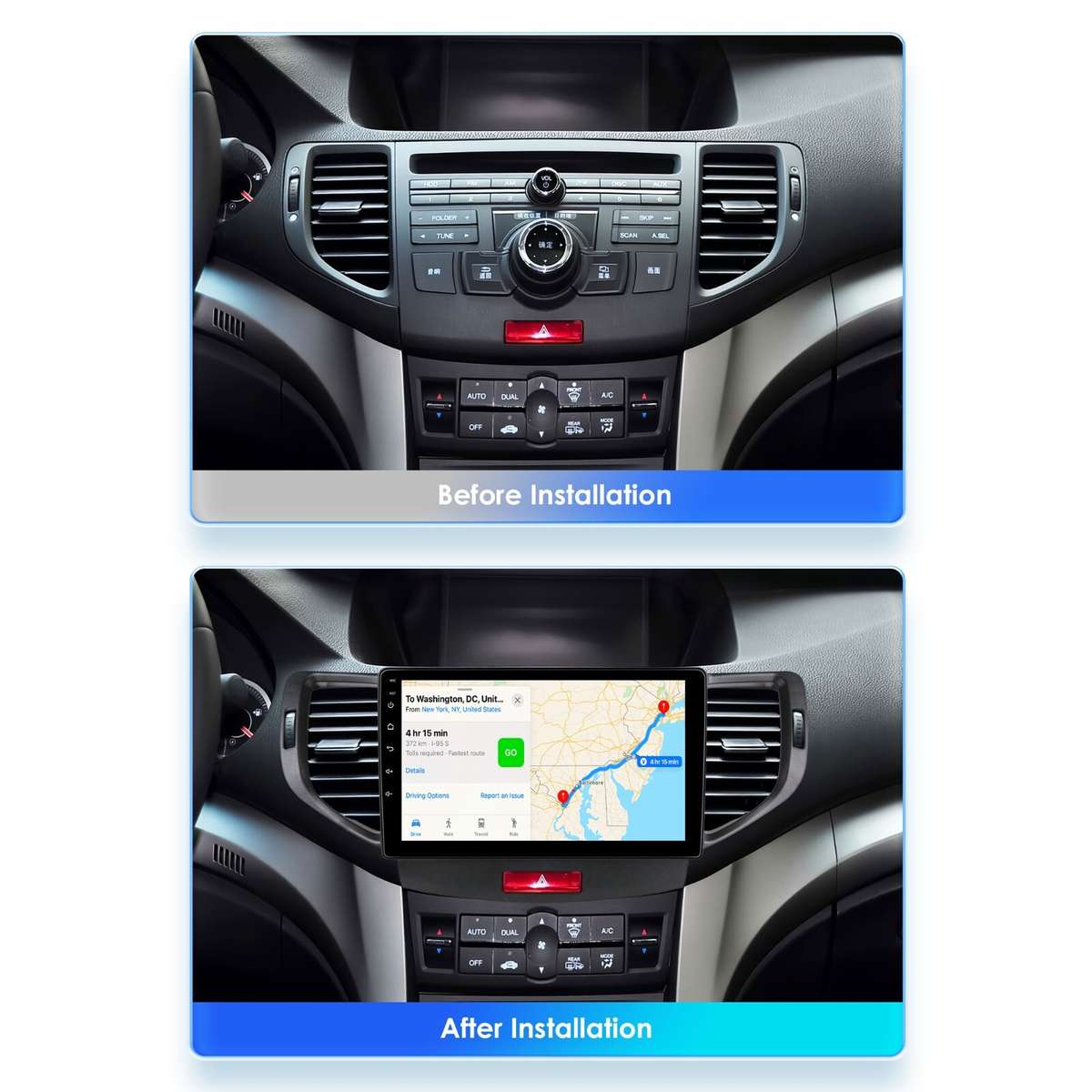 For Acura TSX 2009-2014 Android 13 Car Radio Stereo Carplay GPS Navigation 2+64G