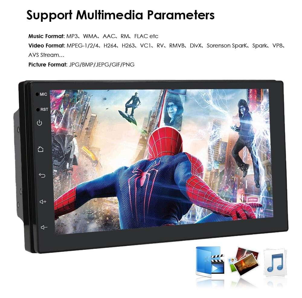 2 DIN 7inch Android 11 CarPlay Car Stereo Radio GPS Navi Player BT WiFi +Camera