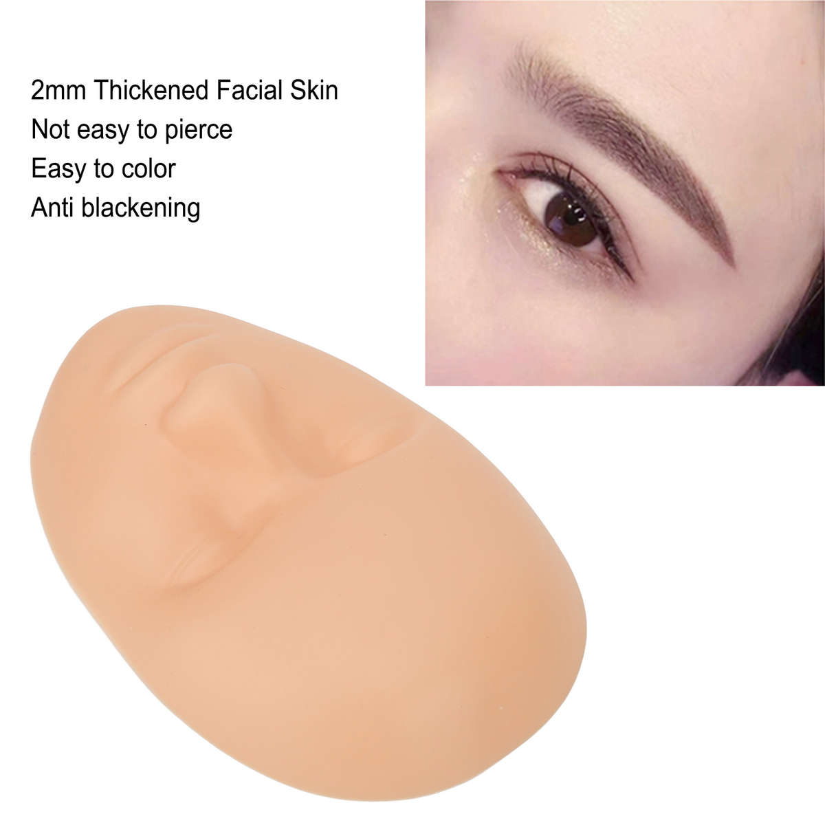 10pcs Tattoo Practice Skin Head 3D Soft Silicone Eyebrow Lip Microb CHW