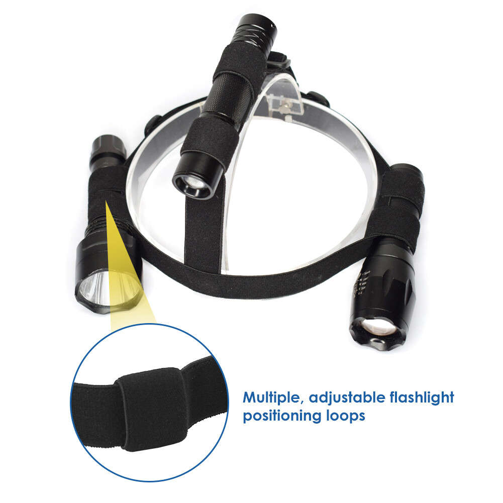 Black Flashlight Headband Headlamp Band For Flashlight Outdoor Tools