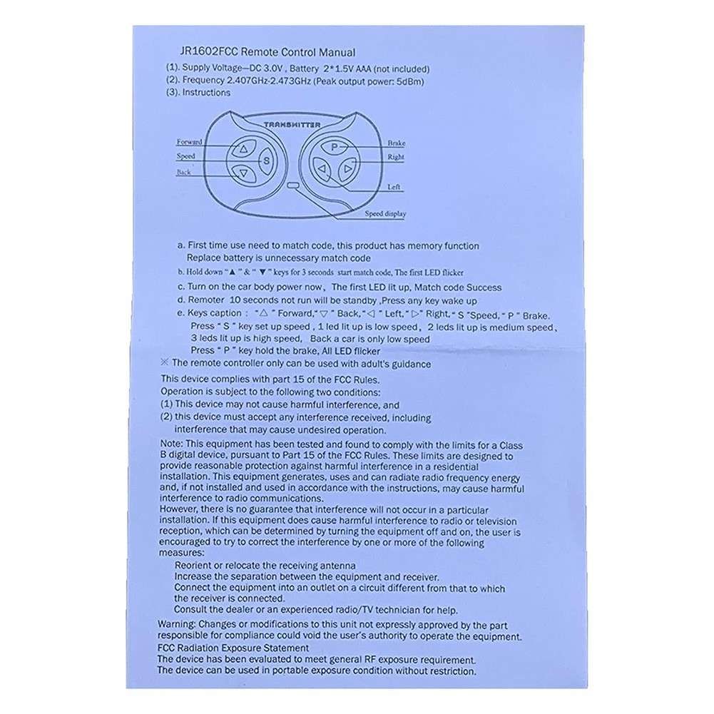 Easy To Use Remote Control Receiver For 12V Children's Electric Toy Cars