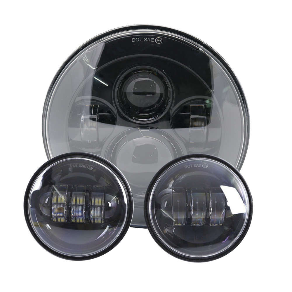 For Harley Touring Electra Glide 7" LED Projector Headlight + Passing Lights