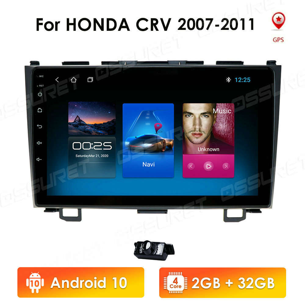 For Honda CRV 2007-2011 Car Stereo GPS Navi Radio CarPlay Android 2+32GB +Camera