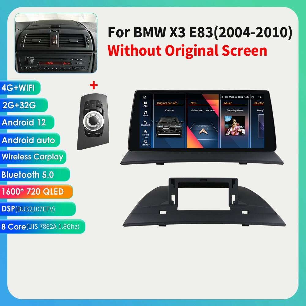 8Core Android 12 10.33" CarPlay Stereo Radio 4GB GPS Navi For BMW X3 E83 2004-10