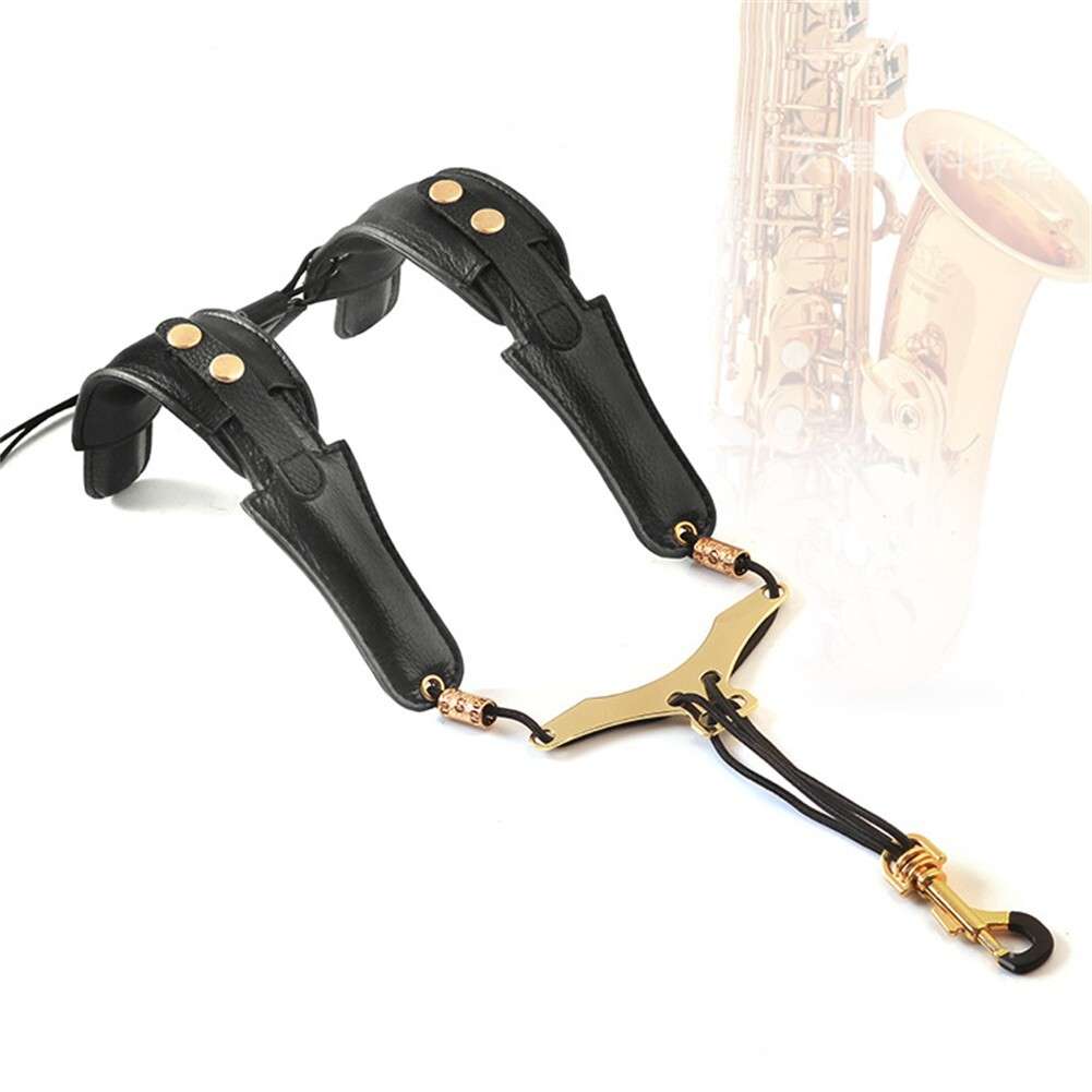 Saxophone Strap Leather Adjustable Shoulder Strap For Tenor Alto Sax-Accessorie