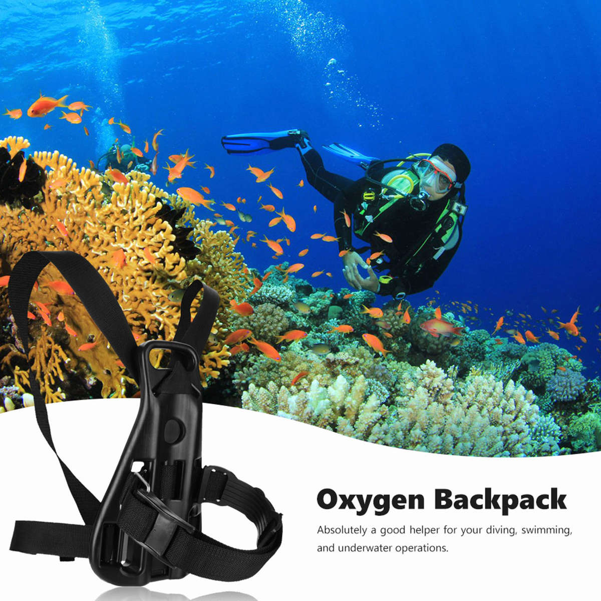 Diving Tank Backpack Scuba Tank Holder Adjustable Single Oxygen Bottle Supp CW