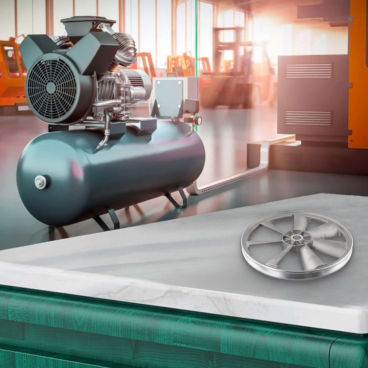 Air Compressor Accessory Metal Flywheel Pulley For Single Stage A Applications