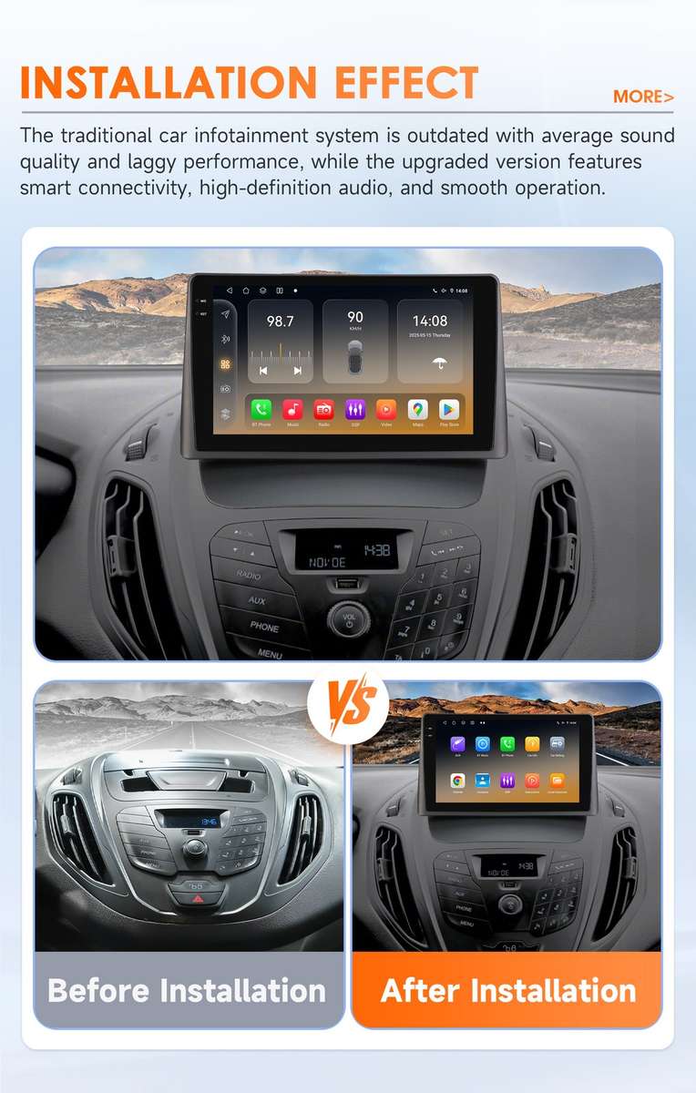 8Core For Ford Transit Tourneo 2013-2021 Carplay DSP Android 14 Stereo Radio GPS